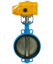 Затвор дисковый поворотный DN.ru WBV1413E-2W-Fb-H Ду200 Ру16, корпус - чугун GGG50, диск - чугун GGG40, уплотнение - EPDM, с электроприводом DN.ru QT-N-030EM-A1-220VAC-У1 220В (4-20мА)