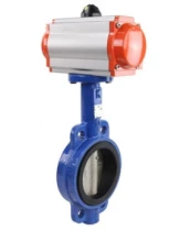 Затвор дисковый поворотный DN.ru WBV1413E-2W-Fb-H Ду125 Ру16, корпус - чугун GGG50, диск - чугун GGG40, уплотнение - EPDM, с пневмоприводом DN.ru PA-DA-105 двойного действия