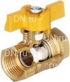Кран шаровой БАЗ 11б27п А10/1 3/4″ Ду20 Ру40 ГАЗ полнопроходной, двухходовой, латунь ЛС59-1, уплотнение - фторопласт, внутренняя резьба, ручка-бабочка
