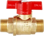 Кран шаровой БАЗ 11б27п1 А32/1 1″ Ду25 Ру40 полнопроходной, двухходовой, латунь, уплотнение - PTFE, наружная резьба, ручка-бабочка