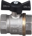 Кран шаровой БАЗ 11б27п1 А30/1 1″ Ду25 Ру40 полнопроходной, двухходовой, латунь никелированная, уплотнение - PTFE, внутренняя резьба, ручка-бабочка