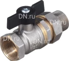 Кран шаровой БАЗ 11б27п1 А31/1 3/4″ Ду20 Ру40 полнопроходной, двухходовой, латунь никелированная, уплотнение - PTFE, внутренняя резьба / американка, ручка-бабочка Кран шаровой БАЗ 11б27п1 А31/1 3/4″ Ду20 Ру40 полнопроходной, двухходовой, латунь никелированная, уплотнение - PTFE, внутренняя резьба / американка, ручка-бабочка