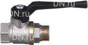 Кран шаровой БАЗ 11б27п1 А31 3/4″ Ду20 Ру40 полнопроходной, двухходовой, латунь никелированная, уплотнение - PTFE, внутренняя резьба / наружная резьба, ручка-рычаг