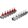 Коллекторная группа DN.ru GC1-31-6 1″ Ду25 Ру10 отводов — 6, в сборе с расходомерами и терморегулирующими клапанами, без переходников, корпус - нержавеющая сталь AISI 304