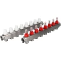 Коллекторная группа DN.ru GC1-31-8 1″ Ду25 Ру10 отводов — 8, в сборе с расходомерами и терморегулирующими клапанами, без переходников, корпус - нержавеющая сталь AISI 304