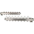 Коллекторная группа DN.ru GC4-31-8 1″ Ду25 Ру10 отводов — 8, в сборе с терморегулирующими клапанами и запорно-балансировочными клапанами, дренажным краном и воздухоотводчиком, с заглушками, без переходников, корпус - нержавеющая сталь AISI 304