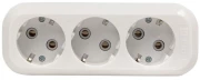 Колодка розеточная EKF Эксперт AKB16 3 гнезда 3500Вт, сила тока 16А, с заземлением, без шторок, цвет - белый