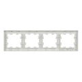 Рамка IEK BRITE 4 поста 84х298х11 мм, корпус - пластик, монтаж - универсальный, цвет - белый