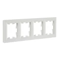 Рамка IEK BRITE 4 поста 84х298х11 мм, корпус - пластик, монтаж - универсальный, цвет - белый BR-M42-K01