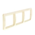 Рамка EKF PROxima Лондон 3 поста 80х240х20 мм, корпус - пластик, монтаж - горизонтальный, цвет - бежевый
