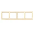 Рамка EKF PROxima Лондон 4 поста 80х320х20 мм, корпус - пластик, монтаж - горизонтальный, цвет - бежевый