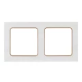 Рамка EKF PROxima Стокгольм 2 поста 82х153х8 мм, корпус - поликарбонат, монтаж - универсальный, цвет - белый линия шампань