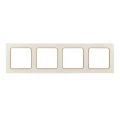 Рамка EKF PROxima Стокгольм 4 поста 82х290х5 мм, корпус - поликарбонат, монтаж - универсальный, цвет - белый линия шампань