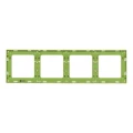 Рамка EKF PROxima Стокгольм 4 поста 82х290х5 мм, корпус - поликарбонат, монтаж - универсальный, цвет - белый линия зеленая