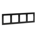 Рамка EKF PROxima Стокгольм 4 поста 82х295х8 мм, корпус - поликарбонат, монтаж - универсальный, цвет - металлический черный