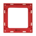 Рамка EKF PROxima Стокгольм 1 пост 82х82х8 мм, корпус - поликарбонат, монтаж - универсальный, цвет - белый линия красная