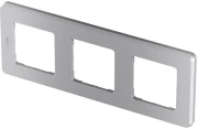 Рамка Legrand INSPIRIA 3 поста 84х226х10 мм, материал корпуса - пластик, монтаж - универсальный, цвет - алюминий  673952
