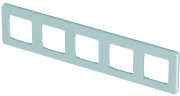 Рамка Legrand INSPIRIA 5 постов 84х368х10 мм, материал корпуса - пластик, монтаж - универсальный, цвет - мятный  Рамка Legrand INSPIRIA 5 постов 84х368х10 мм, материал корпуса - пластик, монтаж - универсальный, цвет - мятный