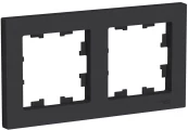 Рамка Schneider Electric AtlasDesign 2 поста 83х154х12 мм, материал корпуса - пластик, монтаж - универсальный, цвет - карбон  ATN001002
