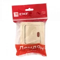 Выключатель одноклавишный EKF PROxima Лондон скрытой установки, с индикатором, номинальный ток - 10 А, степень защиты IP20, цвет - бежевый