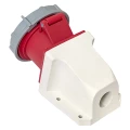 Розетка стационарная EKF 32А 380В наружная, 5 полюсов 3Р+РЕ+N, степень защиты IP67, корпус - полиамид, цвет белый-красный-серый