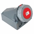 Розетка стационарная EKF 63А 380В 4 полюса 3Р+РЕ, степень защиты IP67, корпус - полиамид, цвет красно-серый