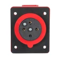 Розетка кабельная EKF PS-32 3Р+РЕ, сила тока - 32А, напряжение - 380В, IP44, скрытая, цвет - красный ps-424-32-380