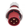 Вилка переносная EKF 63А 380В 4 полюса 3Р+РЕ, степень защиты IP67, корпус - полиамид, цвет красный ps-0342-63-380