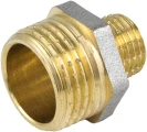 Ниппель переходной Aquasfera 9023-02 1/2″х3/8″ Ду15х10, наружная/наружная резьба, корпус – латунь никелированная