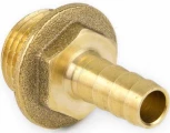 Переходник неразъемный Aquasfera 9102 Дн14x1/2″ Ру16 наружная резьба/штуцер, для шланга, материал - латунь
