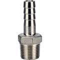 Штуцер елочка DN.ru BF32-T-3/4-13 3/4″х13мм Ду20 Ру16 шланговый, корпус - нержавеющая сталь AISI 316 (CF8M), присоединение - наружная резьба/штуцер