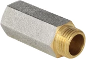 Удлинитель Aquasfera 9038 Ду15 Ру40 L=50мм, внутренняя/наружная резьба с наружным шестигранником, латунь никелированная Удлинитель Aquasfera 9038 Ду15 Ру40 L=50мм, внутренняя/наружная резьба с наружным шестигранником, латунь никелированная