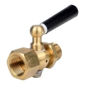 Кран запорный для манометра DN.ru BVPG0000P-3WT-T-H ВР/ВР М20х1.5-М20х1.5 Ду15 Ру25 трехходовой, резьбовой, корпус - латунь HPb57-3, шар - латунь HPb57-3, уплотнение - PTFE, с рукояткой