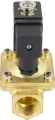 Клапан электромагнитный DN.ru VS400-VT-NC-220VAC 1″ Ду25 Ру16, соленоидный двухходовой, корпус - латунь, уплотнение - Viton, резьбовой, нормально-закрытый, пилотный, катушка - 220В клапан+латунный