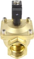 Клапан электромагнитный DN.ru VS400-ET-NC-220VAC 2″ Ду50 Ру16, соленоидный двухходовой, корпус - латунь, уплотнение - EPDM, резьбовой, нормально-закрытый, пилотный, катушка - 220В клапан+латунный
