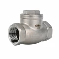 Клапан обратный DN.ru VCT3131-T 1 1/2 Ду40 Ру16 ZGY резьбовой, поворотный, корпус - нержавеющая сталь CF8/AISI 304, диск - нержавеющая сталь CF8/AISI 304, уплотнение - PTFE