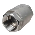 Клапан обратный DN.ru VCS3232P-T 2″ 1/2 Ду65 Ру40 резьбовой, пружинный, корпус - нержавеющая сталь 316, диск - нержавеющая сталь 316, уплотнение - PTFE