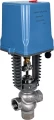 Клапан регулирующий трехходовой смесительный/разделительный DN.ru VRg3M/S-31M-PED-T 1″ Ду25 Ру25 резьбовой, корпус - нержавеющая сталь AISI304, уплотнение - металл с электроприводом AC220V