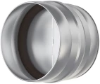 Соединитель ERA PRO СКц D100 круглый, стальной из оцинкованной стали с защитой от обратной тяги для соединения воздуховодов, серебристый