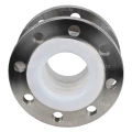 Компенсатор сильфонный осевой DN.ru CB-3232P-F Ду200 Ру16 фланцевый, сильфон - нержавеющая сталь SS316, уплотнение - PTFE, футерованный, осевой ход 30 мм