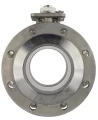 Кран шаровой ABRA BV41-Q41F-DIN-2G Ду100 Ру16 полнопроходной, двухходовой, нержавеющая сталь CF8M, уплотнение - PTFE, фланцевый, ручка-рычаг краны шаровые abra