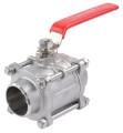 Кран шаровой SMART HKV15 Ду32 Ру63 полнопроходной, двухходовой, нержавеющая сталь AISI304, уплотнение - PTFE, под приварку, ручка-рычаг краны шаровые нержавеющие приварные
