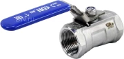Кран шаровой DN.ru BV3232P-SP-T-H Ду25 Ру63 стандартнопроходной двухходовой, нержавеющая сталь SS316, внутренняя резьба, уплотнение - PTFE, ручка-рычаг