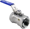 Кран шаровой DN.ru BV3232P-SP-T-H Ду40 Ру63 стандартнопроходной двухходовой, нержавеющая сталь SS316, внутренняя резьба, уплотнение - PTFE, ручка-рычаг