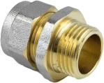 Муфта Aquasfera 7001 Дн32х1″ Ру16 соединительная компресс-наружная резьба, для металлопластиковых труб, латунь