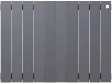 Радиатор биметаллический Royal Thermo PianoForte 500 new/Silver Satin 10 секций, площадь помещения до 18 м2, боковое подключение, настенный, серебристо-серый