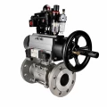 Кран шаровой DN.ru BV3131P(3pc)-FP-F-ISO-H Ду65 Ру25 полнопроходной, фланцевый, корпус - нержавеющая сталь 304, PTFE, с пневмоприводом PA-DA-105-1, пневмораспределителем 4M320-08 AC220V, БКВ APL-410N EX и БПВ AFC2000