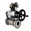 Кран шаровой DN.ru BV3131P(3pc)-FP-F-ISO-H Ду65 Ру25 полнопроходной, фланцевый, корпус - нержавеющая сталь 304, PTFE, с пневмоприводом PA-DA-105-1, пневмораспределителем 4M320-08 AC220V, БКВ APL-510N EX и БПВ AFC2000