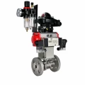 Кран шаровой DN.ru BV3131P(3pc)-FP-F-ISO-H Ду15 Ру40 полнопроходной, фланцевый, корпус - нержавеющая сталь 304, PTFE, с пневмоприводом PA-SA-052, пневмораспределителем 4M320-08 AC220V, БКВ APL-210N и БПВ AFC2000