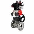 Кран шаровой DN.ru BV3131P(3pc)-FP-F-ISO-H Ду25 Ру40 полнопроходной, фланцевый, корпус - нержавеющая сталь 304, PTFE, с пневмоприводом PA-DA-052, пневмораспределителем 4M320-10 AC220V, БКВ APL-410N EX, ручным дублером MON1-250-T26-ISO и БПВ AFC2000